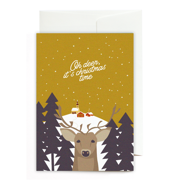 Grußkarte - Oh Deer It's Christmas Time