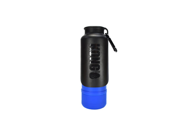 Isolierte Wasserflasche KONG H2O mit Trinknapf - blau