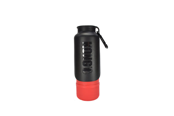 Isolierte Wasserflasche KONG H2O mit Trinknapf - rot